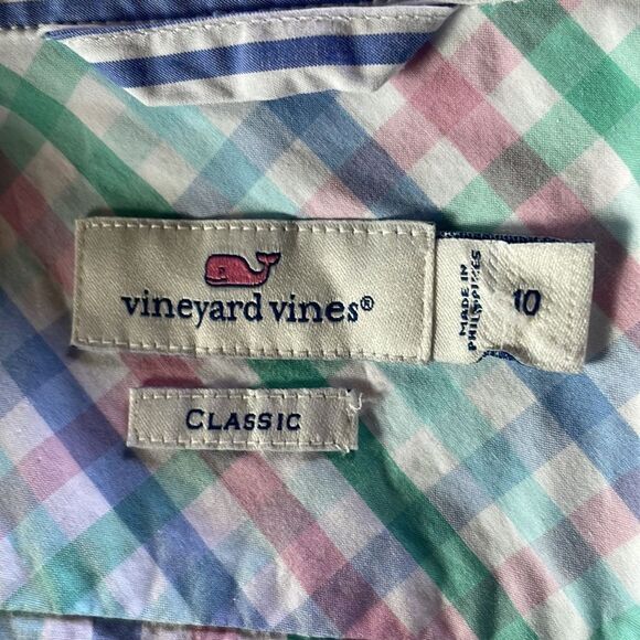 Vineyard Vines Palm Beach Plaid Chilmark Classic Button-Down Shirt - 10 - Picture 4 of 7